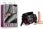 NMC Sexxbian 6.5" Vibrating Dong & Harness - makelove