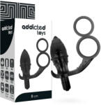 Addicted Toys - dupla fekete gyűrűs anál dildó