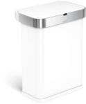 simplehuman érintésmentes szemetes SENSOR 58 L hangvezérlés fehér acél ST2049 (SHST2049)