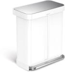 simplehuman pedálos szelektív szemetes DUAL 58 L (34/24) fehér acél CW2118 (SHCW2118)