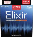 Elixir 16566 Nanoweb 9-42 3-Pack Elektromos gitárhúrok (16566)