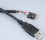 Akasa 0.4m USB (A) 0, 4 M USB A Fekete (EXUSBIE-40)