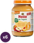 Holle bio bébiétel őszibarack-alma (6x190 g)