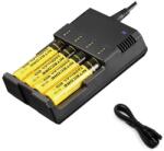 VTM Töltő 4 db Li-ion Ni-MH Ni-Cd akkumulátorhoz, akkumulátor kijelző, kompatibilis a 26650 22650 18650 18490 18350 17500 14500 10440 16350 CR123-mal (FRZ-IncarcatorAcumulatoriI4)