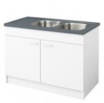 GK ECO STAR Mosogatószekrény - 2 medencés csepegtetőtálcás mosogatóval - nyíló ajtós - jobb oldali medencével 1200x600 (902292-2MCSTJ)