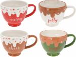4home Set de 4 căni ceramice Frosting 350 ml