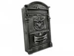 TEC Antik postaláda ezüst levélszekrény acél és alumínium vintage postaláda