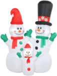 AOSOM Felfújható hóember család 180 cm magas, LED világítással, IP44 kültéri kivitel