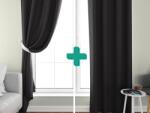  2x draperie neagra OXFORD 140x250 cm