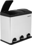 SONGMICS 54L Szelektív Hulladékgyűjtő Pedálos Szemetes Acél Ezüst-Fekete (EUZ-LTB54L)