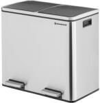 SONGMICS Dupla Szelektív Hulladékgyűjtő Pedálos Szemetes 2x24L Ezüst (EUZ-LTB48NL)