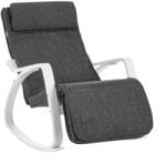 SONGMICS Nyírfa Hintaszék Állítható Lábtartóval Sötétszürke Len Huzattal (EUZ-LYY011G01)