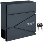 SONGMICS Modern Fali Postaláda Újságtartóval Antracitszürke Acél (EUZ-GMB051G02)