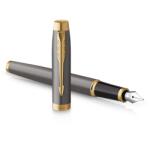 Parker IM Royal töltőtoll szürke fém test, arany szinű klipsz