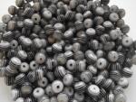  Műanyag Gyöngyök Csíkos Fekete 8MM 20DB