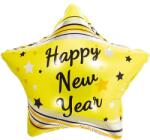 Mezőfi Team Kft Happy New Year, csillag aranysárga, fólia lufi 45 cm