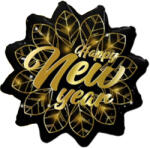 Mezőfi Team Kft Happy New Year, levelek, fólia lufi 45 cm