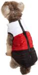  Vízálló téli kutyamellény, fehér-piros-fekete, M-es