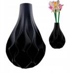 3D Forge Váza, Antracit, LEGO Icons Botanical virágokhoz, 18cm magas, PLA anyag (3DF-AEON-BLACK)