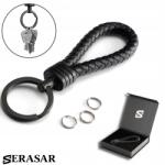 Serasar Serasar, Férfi Bőrkulcstartó Valódi Bőrből [Erős] Fekete