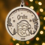  Fa karácsonyfadísz névvel és felirattal