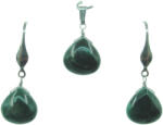  Malachit "csepp" ékszerszett