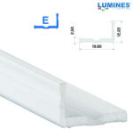  LED Alumínium Profil Széles L alakú [E] Fehér 2, 02 méter (E-24)