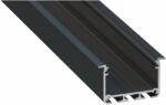  LED Alumínium Profil INSO Beépíthető Széles Mély Fekete 1 méter (INSO-15)