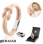 Serasar Serasar, Női bőr karkötő [Knot] Rózsaszín, 18cm (Knot)