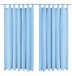  vidaXL Mikroszatén függöny, 2 db, hurokkal, 140x175 cm, türkiz (132219)