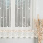  Jacquard Függöny Méteráru Nappali Szoba Konyha 180cm krémszínű (55996)