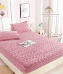 Jojo Home Husa de pat din cocolino, model tricot + 2 fete de perna 50x70cm, roz - D089 (D089)