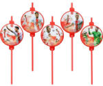 GoDan Set 5 paie de baut cu medalion, model fotbal GD761 Paie de baut petrecere (GD761)