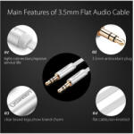 UGREEN Cablu ultra plat cu mufa audio de 3, 5 mm tata la tata UG248 Cabluri audio Lungime 1.5 Metri Culoare Alb (UG248)