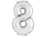 GoDan Balon Folie Cifra 35 cm Argintiu GD1910-8 Baloane folie Tip Cifra 8 (GD1910-8)