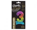GoDan Balon folie sub forma de cifra, in nuante curcubeu 38 cm GD086-3 Baloane folie Tip Cifra 3 (GD086-3)
