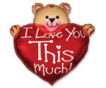 GoDan Balon folie, model Teddy cu inima 95 cm GD566 Baloane folie (GD566)