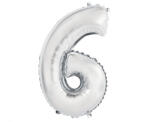 GoDan Balon Folie Cifra 35 cm Argintiu GD1910-6 Baloane folie Tip Cifra 6 (GD1910-6)