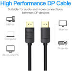 Vention Cablu Displayport DP Tata la Displayport Tata V034-3M Cabluri Displayport si DVI Lungime 3 Metri (V034-3M)