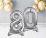 GoDan Balon folie stativ sub forma de cifra, argintiu 74 cm GD087-8 Baloane folie Tip Cifra 8 (GD087-8)