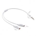 UGREEN Splitter stereo subtire de la 3, 5 mm tata la 2 x 3, 5 mm mama UG276 Cabluri audio Lungime 0.25M Culoare Alb (UG276)