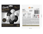 GoDan Set 7 baloane latex B&C Happy Birthday, argintiu - negru, 30 cm GD1790 Arcade si seturi de baloane (GD1790)