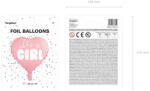 GoDan Balon folie forma de inimioara cu inscriptie Its a Girl, roz 48 cm IK230 Baloane folie (IK230)