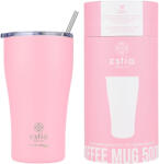 Estia Home Art Coffee Mug Save The Aegean Reciclabil Pahar Termos Oțel inoxidabil Fără BPA 500ml Blossom Rose cu Pai 01-23157 (01-23157)