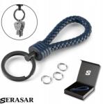 Serasar Férfi kulcstartó természetes bőrből [Erős] Kék