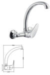 Interflex 085765 Robinete de chiuvetă Baterie de Bucătărie Perete Argintie (085765)