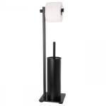 Erga Luki, WC-papír és WC-kefe tartó 2 az 1-ben, matt fekete, ERG-YKA-P. LUKI-FB (ERG-YKA-P.LUKI-FB)