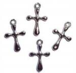  Kereszt Műanyag Ezüst 13x20MM 10DB