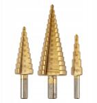 GRAPHITE Lépcsős fúrók: 4-12, 4-20, 4-32 mm, TiN, 3 db-os készlet (54T300)