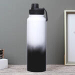  Rozsdamentes Acél Termosz Kulacs Szivárgásmentes Kupakkal, Hideg és Meleg Italokhoz - 950 ml - Fekete-Fehér Színátmenetes (DL-0187)